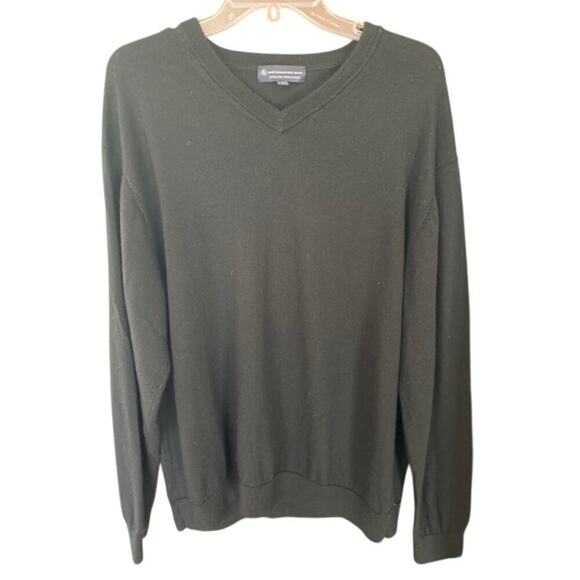 Hart Schaffner Marx Other - Hart Schaffner Marx Sweater V Neck Mens Size XXL Solid Fine Merino Wool Black